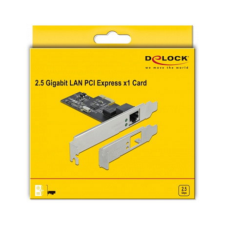 DeLOCK Tarjeta de Red PCI Express x1 2.5 Gigabit LAN 1x RJ45 RTL8125B para PC, 10/100/1000/2500 Mbps, Interna, Windows 10/8.1 DeLOCK Tarjeta de Red PCI Express x1 2.5 Gigabit LAN 1x RJ45 RTL8125B para PC, 10/100/1000/2500 Mbps, Interna, Windows 10/8.1