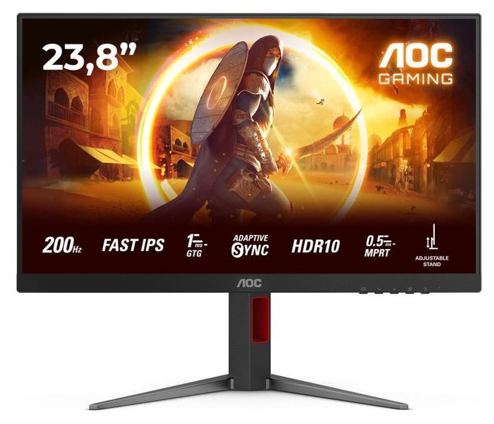 AOC 24G4HA Monitor Gaming 23.8 pulg Fast IPS Full HD 200 Hz Black/Red