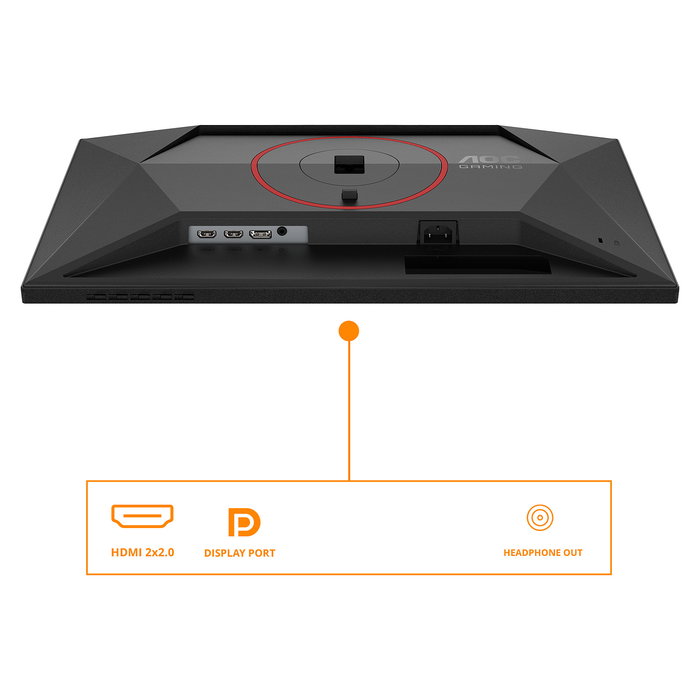 AOC Monitor Gaming 24G4HA 60.5cm (23.8") 1920x1080, 200Hz, 1ms GTG, Fast IPS, Negro/Rojo, 2xHDMI 2.0, DP 1.4, G-SYNC, FreeSync Premium