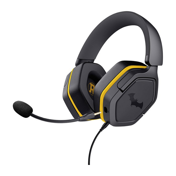 Trust Auriculares Gaming GXT 492BM Carus Batman, Con Micrófono Boom, Circumaural, Negro y Amarillo, Cable 1.2 m, 20-20000 Hz Trust Auriculares Gaming GXT 492BM Carus Batman, Con Micrófono Boom, Circumaural, Negro y Amarillo, Cable 1.2 m, 20-20000 Hz