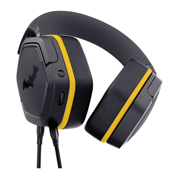 Trust Auriculares Gaming GXT 492BM Carus Batman, Con Micrófono Boom, Circumaural, Negro y Amarillo, Cable 1.2 m, 20-20000 Hz Trust Auriculares Gaming GXT 492BM Carus Batman, Con Micrófono Boom, Circumaural, Negro y Amarillo, Cable 1.2 m, 20-20000 Hz