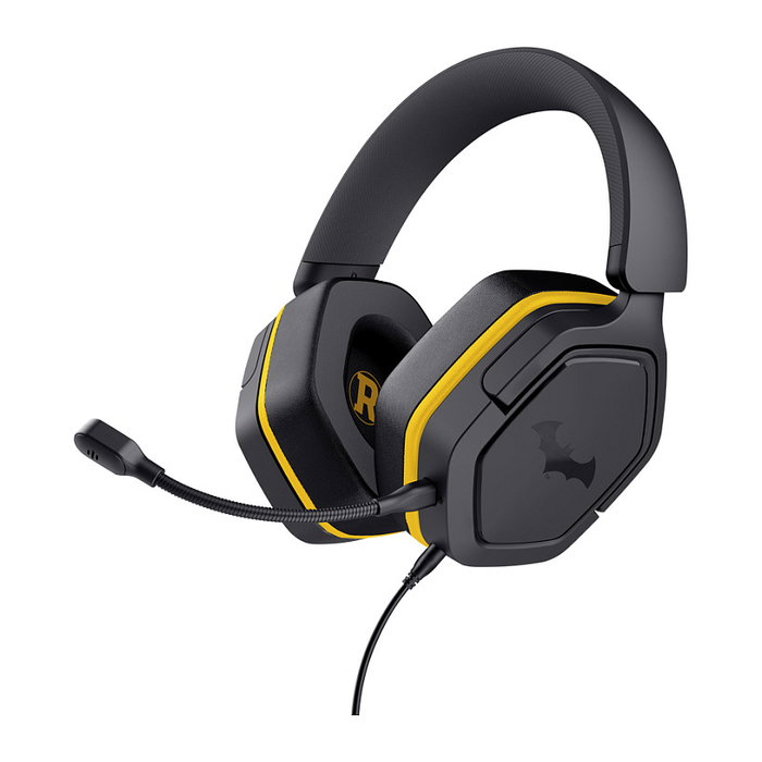 Trust Auriculares Gaming GXT 492BM Carus Batman, Con Micrófono Boom, Circumaural, Negro y Amarillo, Cable 1.2 m, 20-20000 Hz Trust Auriculares Gaming GXT 492BM Carus Batman, Con Micrófono Boom, Circumaural, Negro y Amarillo, Cable 1.2 m, 20-20000 Hz