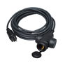 Kopp Alargadera H07RN-F 3G1,5mm² Triple Aérea Bipolar con Clavija, 10m Negra IP44
