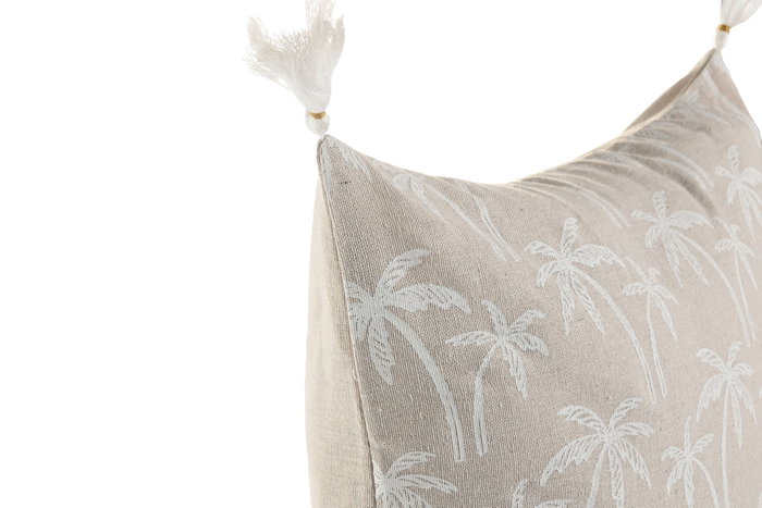 DKD Home Decor Cojin Boho 2c25 Natural Blanco Algodon 45 x 45 cm (2 Unidades)
