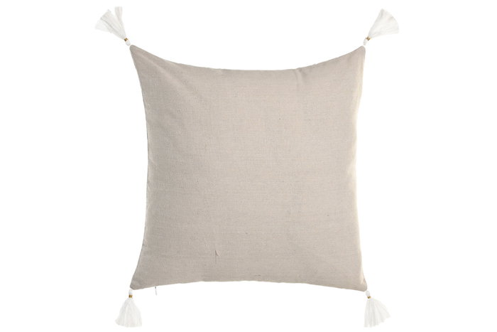 DKD Home Decor Cojin Boho 2c25 Natural Blanco Algodon 45 x 45 cm (2 Unidades)