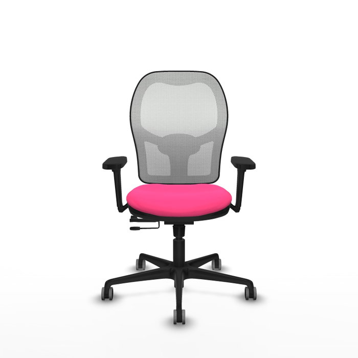 PIQUERAS Y CRESPO Silla de oficina Jorquera Rosa y Blanco con Brazos 3D