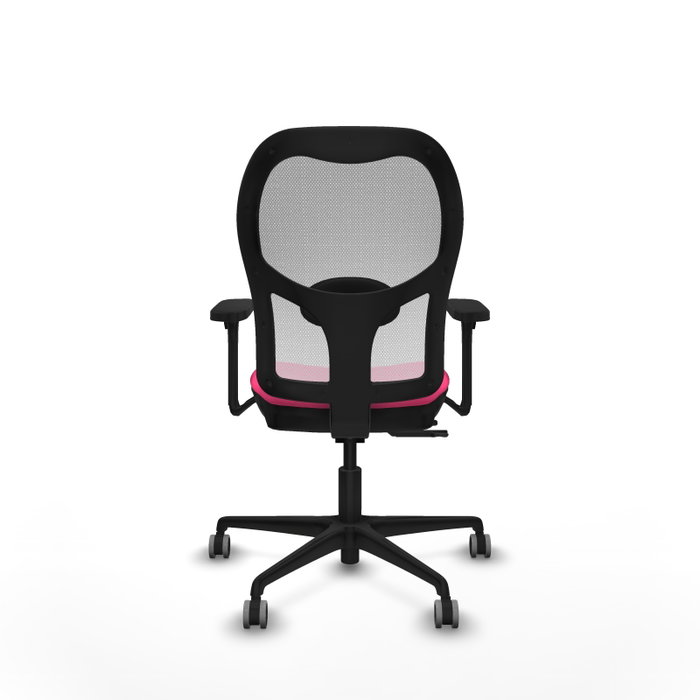 PIQUERAS Y CRESPO Silla de oficina Jorquera Rosa y Blanco con Brazos 3D