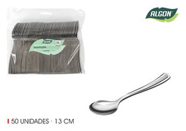 Algon Set 50 Cuchara Postre Café Plata 13 cm (18 Unidades)