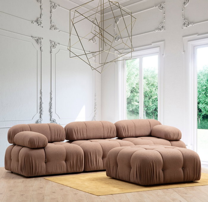 Atelier Del Sofa Sofá 1 Plaza L1 Bouclette Marrón