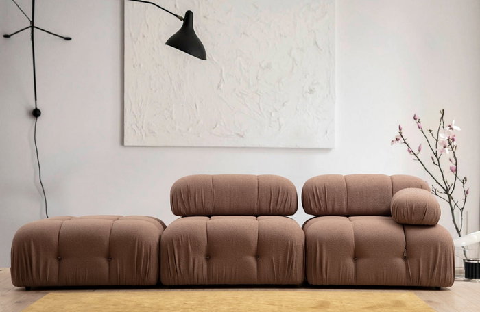 Atelier Del Sofa Sofá 1 Plaza L1 Bouclette Marrón
