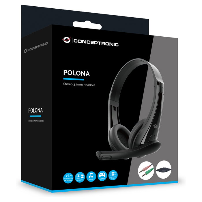 Conceptronic POLONA06B3T Auriculares de diadema Negro