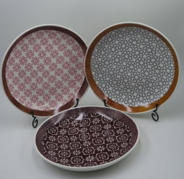 DKD Home Decor Set de 12 Platos New Bone Diseño Étnico Greature 1 Surtido de 3