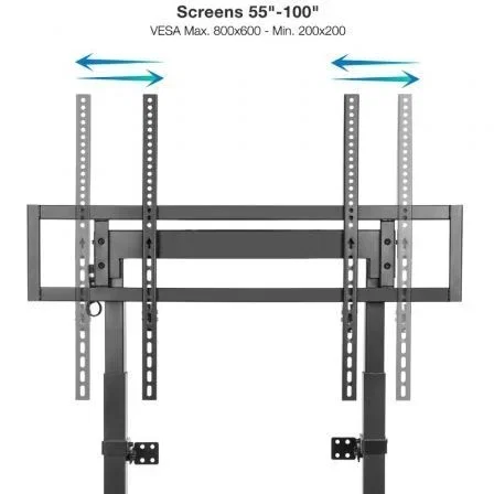 TooQ Soporte de Pared/Suelo Fijo HIPERIÓN FS2280M-B para TV de 55-100" / hasta 120kg
