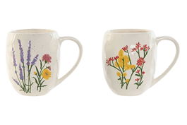 DKD Home Decor Mug Shabby Flower 24 Porcelana Multicolor 6 Unidades 8.6 x 10 x 12.4 cm