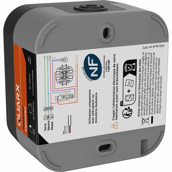 QUARX Aqua Pro Pulsador Exterior 250 V 10 A IP55 QUARX Aqua Pro Pulsador Exterior 250 V 10 A IP55