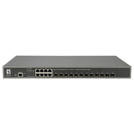 LevelOne GTL-2091 Switch L3 Administrado 8 Puertos Gigabit + 12 Ranuras SFP+ 10G Montaje en Rack 19" - Conmutación 256 Gbit/s, QoS, VLAN