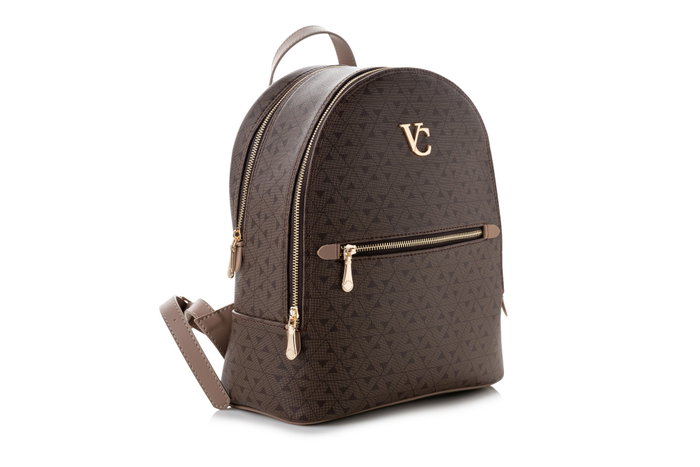 Vince Camuto Pescara - Mochila de polipiel marrón para mujer, con dos bolsillos interiores, 32x15x28 cm Vince Camuto Pescara - Mochila de polipiel marrón para mujer, con dos bolsillos interiores, 32x15x28 cm