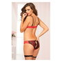 Conjunto de Lencería Seven Til Midnight 9624 Negro Rojo (M - EU 38-40)