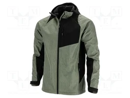LAHTI PRO Chaqueta soft-shell con capucha, verde-negro, XXL