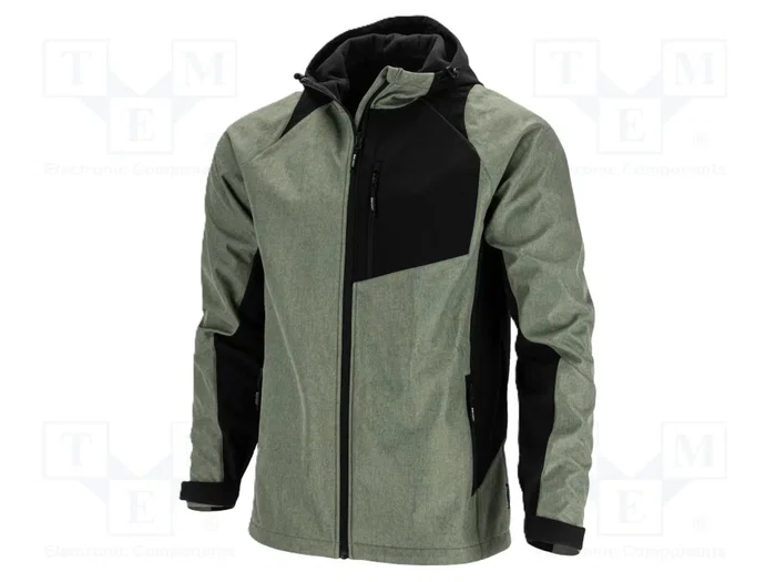 LAHTI PRO Chaqueta soft-shell con capucha, verde-negro, XXL LAHTI PRO Chaqueta soft-shell con capucha, verde-negro, XXL