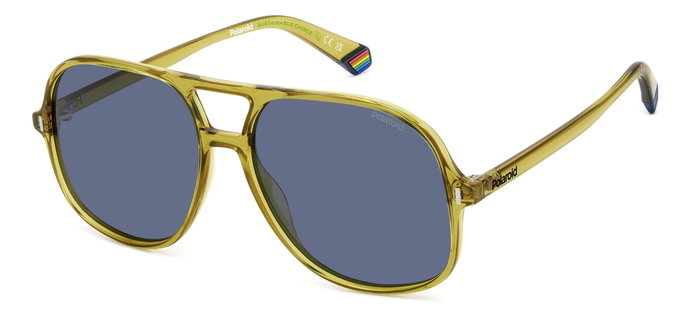 Polaroid PLD-6217-S-40G Gafas de sol con cristal azul y detalles amarillos Polaroid PLD-6217-S-40G Gafas de sol con cristal azul y detalles amarillos