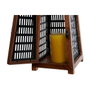 DKD Home Decor Portavelas de Mango y Metal Negro y Natural 15x15x26 cm