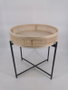 DKD Home Decor Macetero de Ratán y Metal Natural 43x43x46 cm
