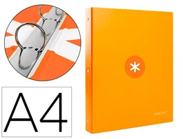 Antartik Carpeta A4 Forrada 4 Anillas 25 mm Redondas Color Mostaza