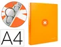 Antartik Carpeta A4 Forrada 4 Anillas 25 mm Redondas Color Mostaza