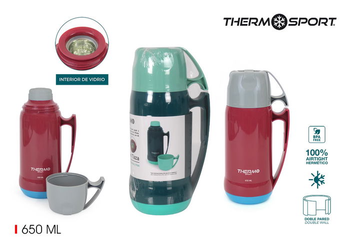 Thermosport Termo de Plástico con Taza 0.65 L (12 Unidades) Thermosport Termo de Plástico con Taza 0.65 L (12 Unidades)