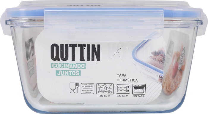 Quttin Fiambrera Rectangular Hermética 26 x 22 cm 3.5 L (3 Unidades)