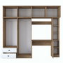 Hanah Home BA122 - 2697 Juego de Dormitorio Estudio Nogal y Blanco Tablero Partículas Melamina 240x216.8x42.5 cm