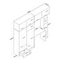 Hanah Home BA122 - 2697 Juego de Dormitorio Estudio Nogal y Blanco Tablero Partículas Melamina 240x216.8x42.5 cm