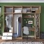 Hanah Home BA122 - 2697 Juego de Dormitorio Estudio Nogal y Blanco Tablero Partículas Melamina 240x216.8x42.5 cm
