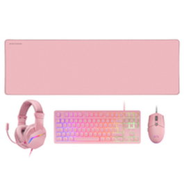 Mars Gaming Combo Pack MCP-RGB3 Rosa (Teclado TKL, Ratón, Auriculares y Alfombrilla XXL)​