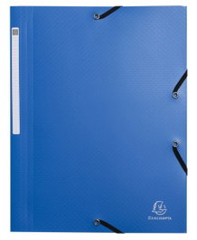 EXACOMPTA Caja de 50 Carpetas A4 con Gomas y Solapas Azul