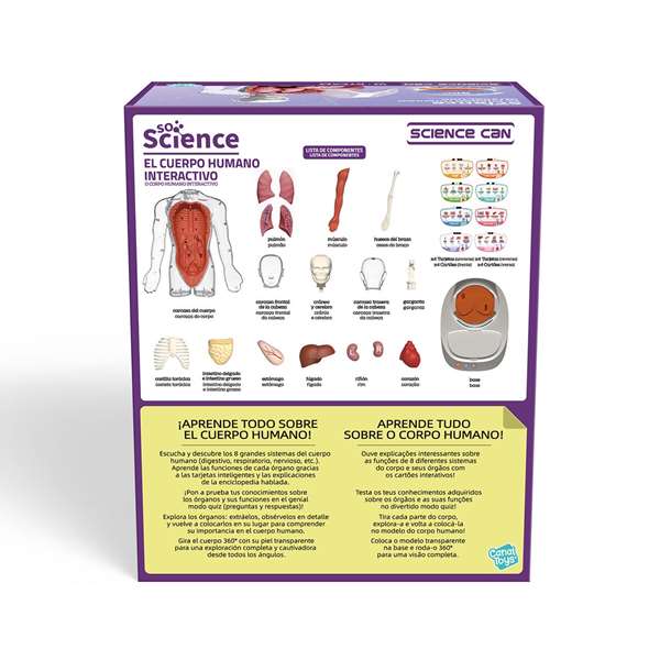 Canal Toys Juego Educativo Cuerpo Humano Vozpedia Interactivo So Science con Piezas Desmontables y Cuestionario para Niños +3 Años