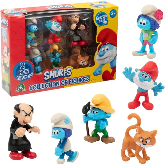 Les Schtroumpfs Set de figuras de los Pitufos LES8056379198727 - 6 figuras de 5,5 cm - A partir de 3 años