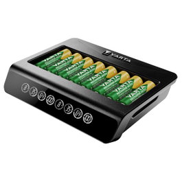 VARTA LCD Multi Charger+ Cargador de Pilas con Pantalla LCD, Negro