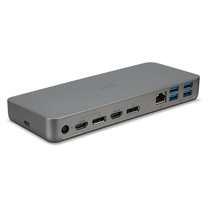 Acer D501 Docking Station USB-C - 4K Ultra HD, HDMI 2.0, DisplayPort 1.4, Ethernet LAN 1000 Mbit/s, USB 3.2, Para Chromebook