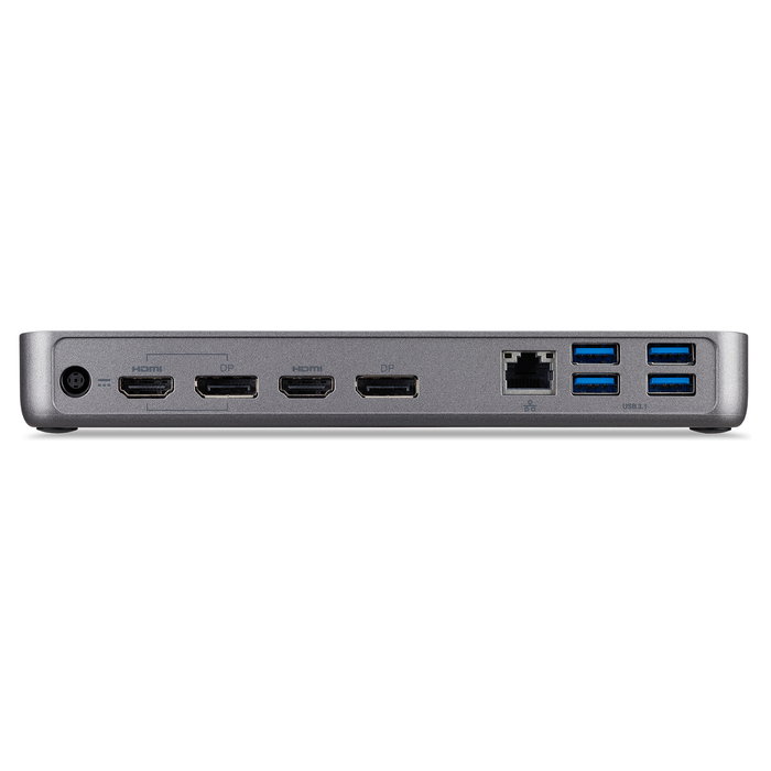 Acer D501 Docking Station USB-C - 4K Ultra HD, HDMI 2.0, DisplayPort 1.4, Ethernet LAN 1000 Mbit/s, USB 3.2, Para Chromebook