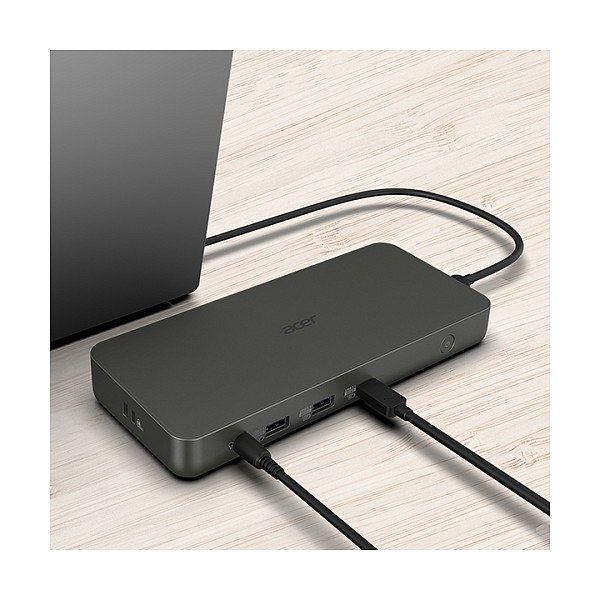 Acer D501 Docking Station USB-C - 4K Ultra HD, HDMI 2.0, DisplayPort 1.4, Ethernet LAN 1000 Mbit/s, USB 3.2, Para Chromebook