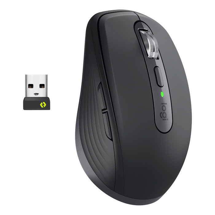 Logitech 910-006958 MX Anywhere 3S para Business Ratón Inalámbrico Grafito - Bluetooth/RF, 8000 DPI, Recargable, 6 Botones, Para Mano Derecha