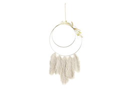 DKD Home Decor Decoración Colgante de Fibra y Metal Beige 30x2,5x75 cm