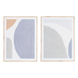 Cuadro Abstracto 2/M Madera Impreso 60 X 3 X 80 cm (Set de 2)
