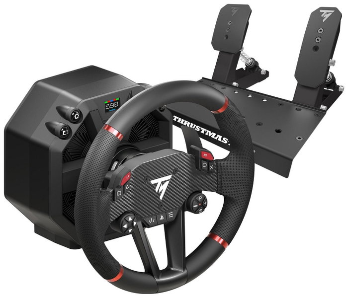 Thrustmaster T598P Volante y Pedales Negro, Rojo