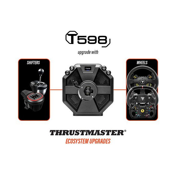 Thrustmaster T598P Volante y Pedales Negro, Rojo