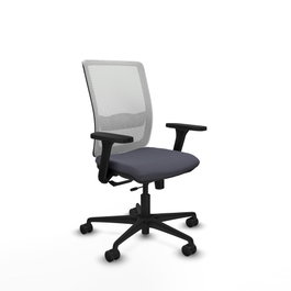 PIQUERAS Y CRESPO Silla de oficina Haches con mecanismo Sincro/Traslack, Gris oscuro y Blanco
