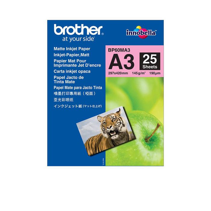 Brother Papel Fotográfico Inkjet Mate A3 145g 25 Hojas