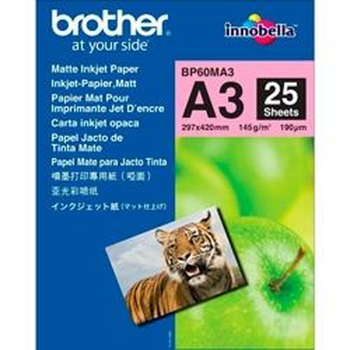 Brother Papel Fotográfico Inkjet Mate A3 145g 25 Hojas